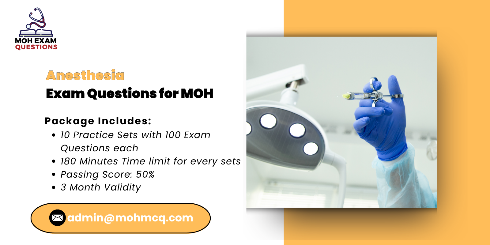 Anesthesia Exam Questions for MOH