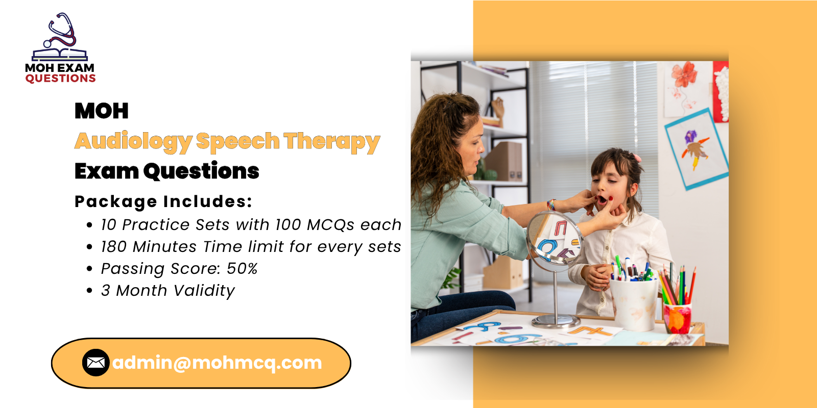 MOH Audiology Speech Therapy Exam Questions