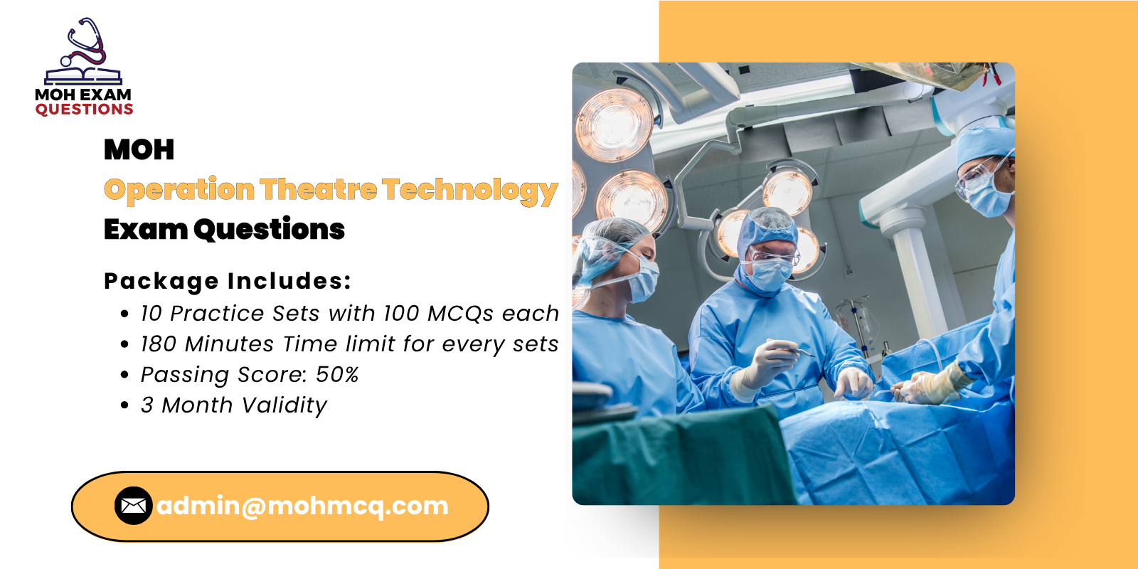 MOH Operation Theatre Technology Exam Questions