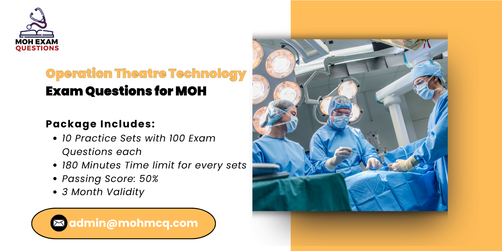 Operation Theatre Technology Exam Questions for MOH