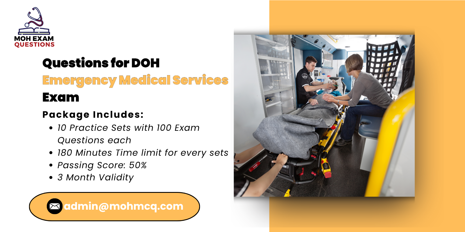 Questions for MOH Emergency Medical Services Exam