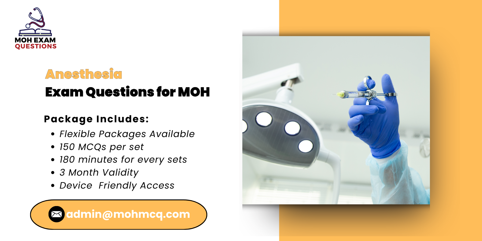 Anesthesia Exam Questions for MOH