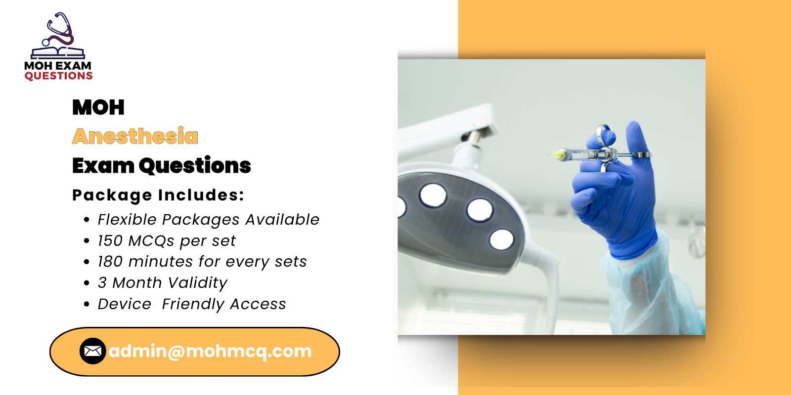 MOH Anesthesia Exam Questions