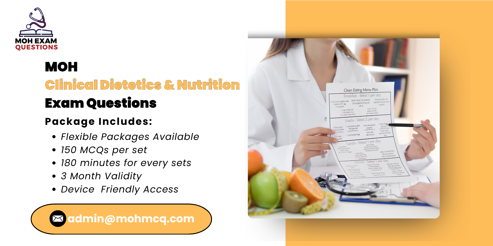 MOH Clinical Dietetics Nutrition Exam Questions