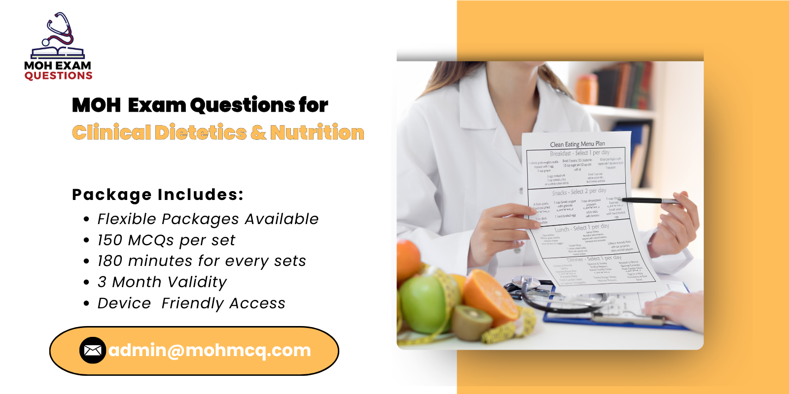 MOH Exam Questions for Clinical Dietetics Nutrition