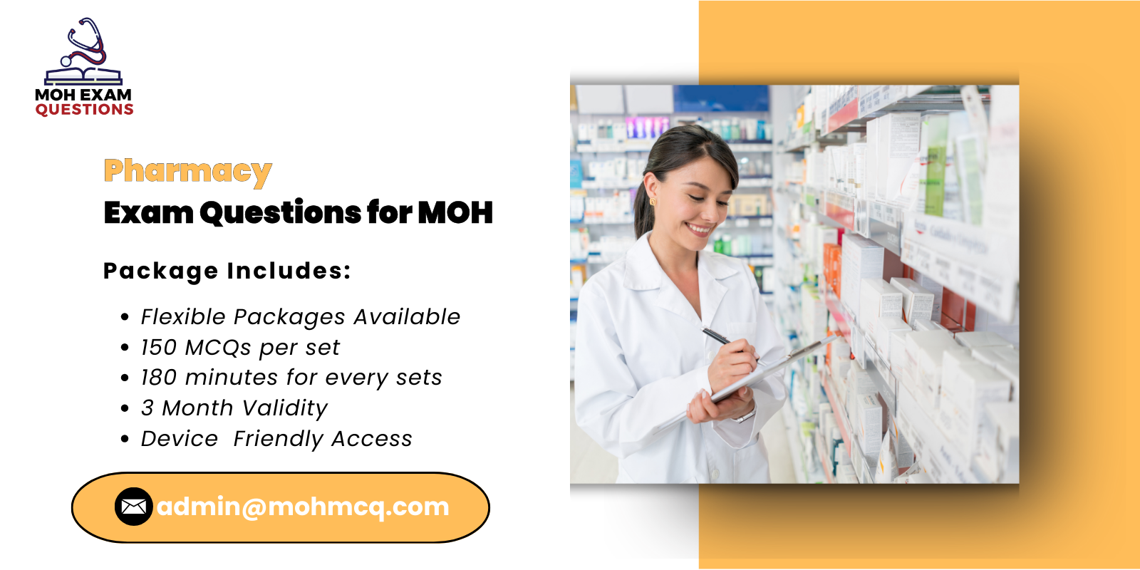 Pharmacy Exam Questions for MOH