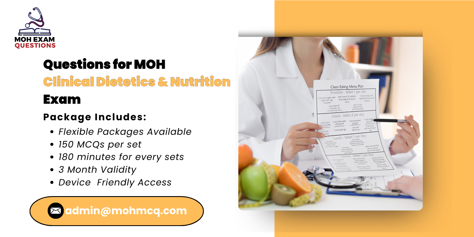 Questions for MOH Clinical Dietetics Nutrition Exam