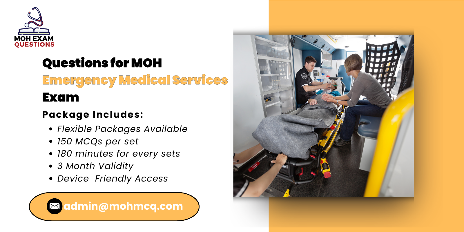 Questions for MOH Emergency Medical Services Exam