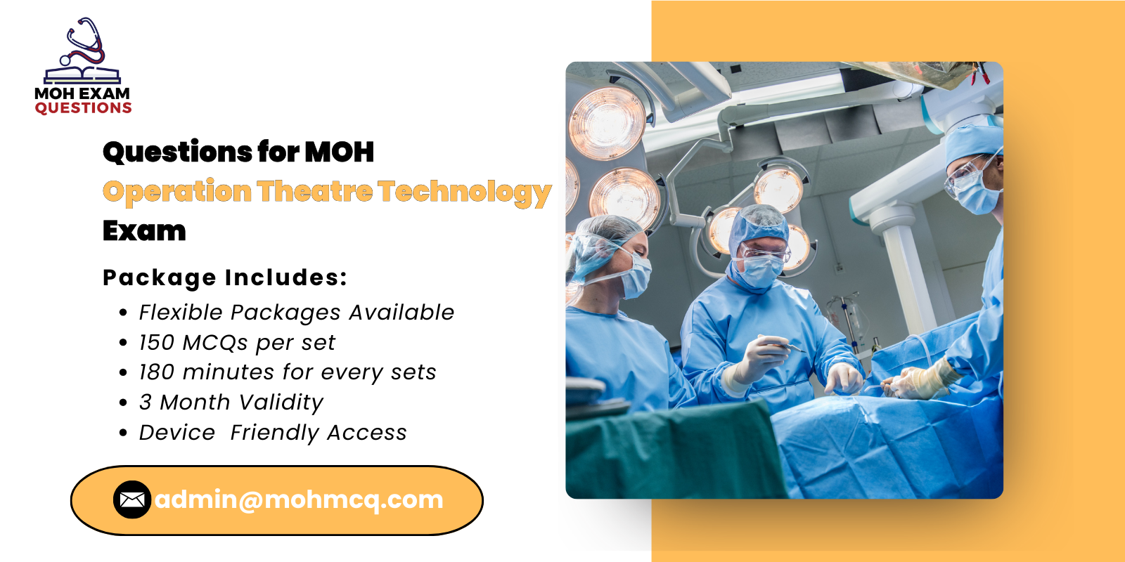 Questions for MOH Operation Theatre Technology Exam